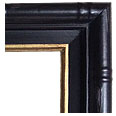 8011-84G Traditional picture frame, Espresso Tuscany finish, black with brown undertones, Bamboo design, thin gold lip. No…