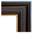 AI-9-84G Traditional picture frame, Espresso Tuscany finish, black with brown undertones, matching ornate compo. Thin gold…