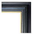 AI-22-84G Traditional picture frame, Espresso Tuscany finish, black with brown undertones. Linear design, thin gold lip. No…
