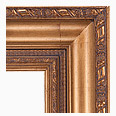 2722-55-NL Traditional picture frame, Antique Gold Broken Leaf with Red Undertone.