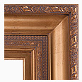 2722-55-WL Traditional picture frame, Antique Gold Broken Leaf with Red Undertone. With Matching Liner.