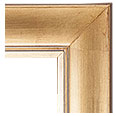 2744-55-NL Tradidional picture frame, Scoop design. Antique gold, broken leaf with red undertone. No liner.