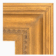 665-100 Traditional picture frame, Light antique gold with slight black and red undertone.