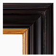 675-84G-NL Traditional picture frame, Black finish with antique gold