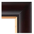 B-2742M-NL Traditional picture frame, Mahogany stain over thick beech wood with gold lip, No Liner.